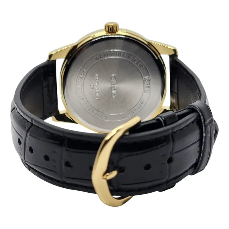 Reloj Pulsera Casio Enticer Mtp-v001gl-7b Negro Dorado Blanco