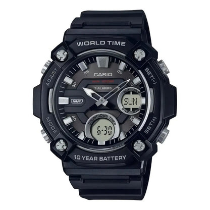 Reloj Casio Anadigi Aeq-120w-1avdf Negro Para Hombre
