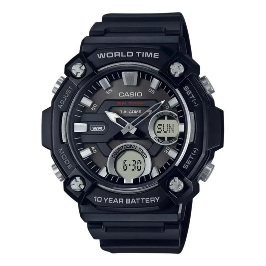 Reloj Casio Anadigi Aeq-120w-1avdf Negro Para Hombre