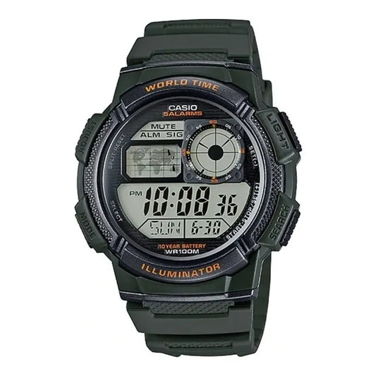 Reloj Pulsera Casio Youth Series Ae-1000w-3a Hombre Verde Oscuro