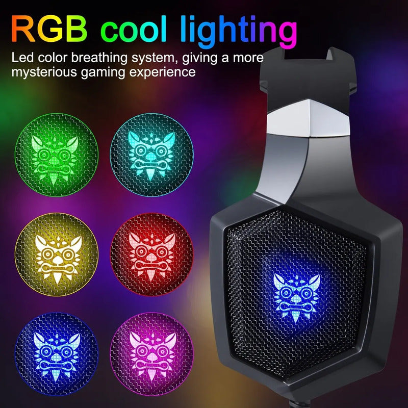 Auriculares Gamer Onikuma Gamer K8-v Negro Con Luz Led