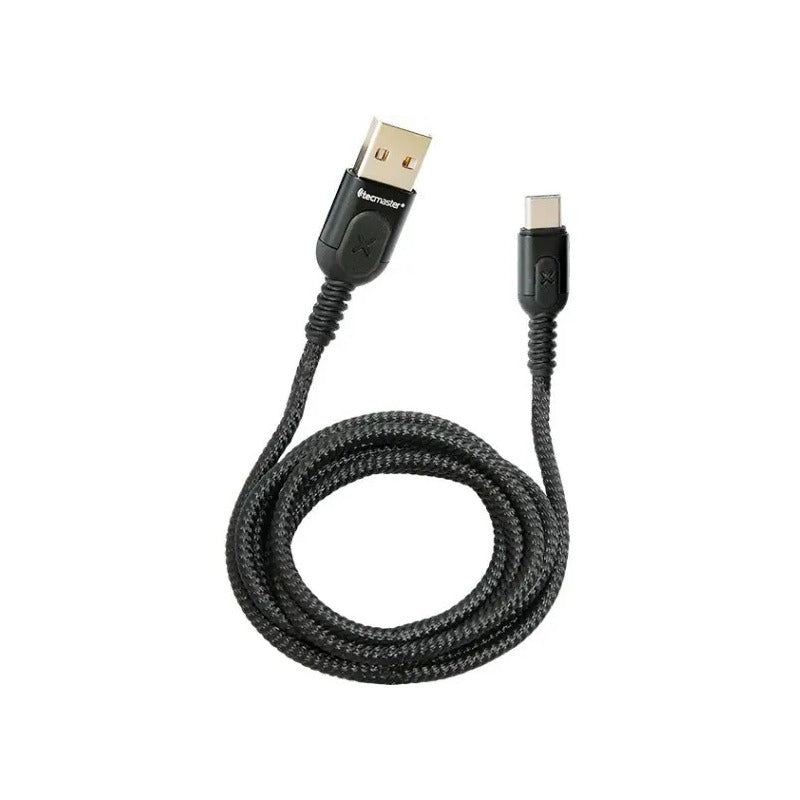 Cable Datos Usb Tipo C Con Ciclo Rgb Tecmaster Tm-200526 Negro