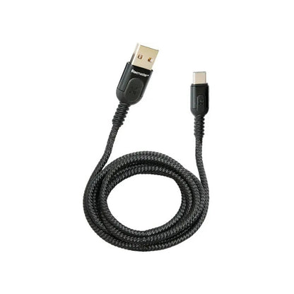 Cable Datos Usb Tipo C Con Ciclo Rgb Tecmaster Tm-200526 Negro