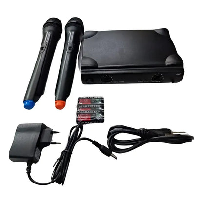 Microfono Inalambrico Doble Vhf Negro