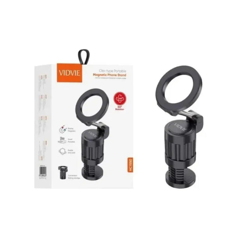 Soporte Magnético Para Celular 360° Ajustable Compacto Negro