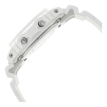 Reloj Pulsera Casio Dw-5600mw-7dr Con Correa De Resina Color Blanco - Fondo Gris