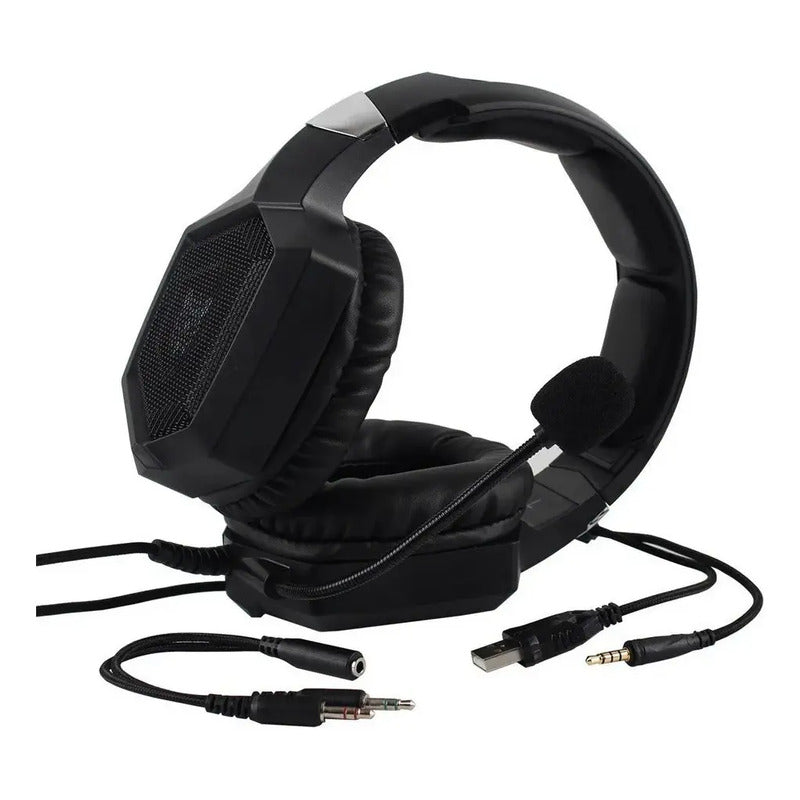 Audifonos Gamer Profesional  K8 Led Para Pc Con Microfono Negro
