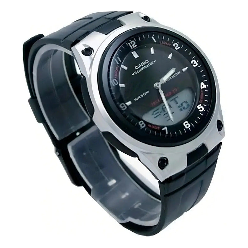 Reloj De Pulsera Casio Collection Aw-80-1a Negro Plateado/negro