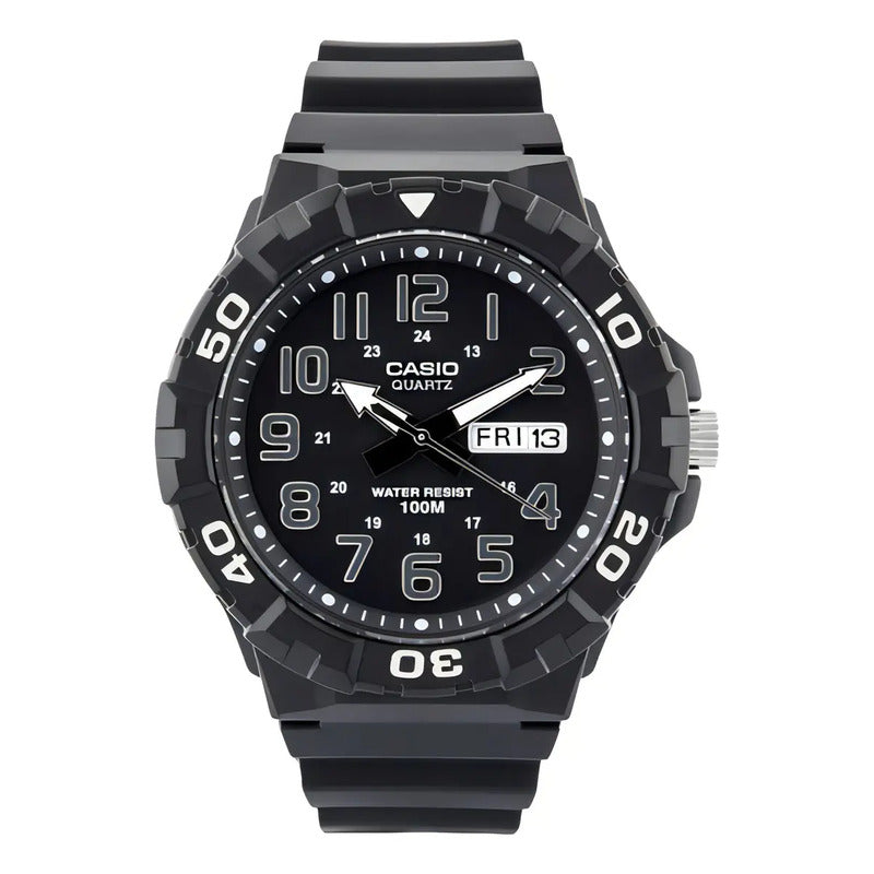 Reloj Casio Mrw-210h-1a Numeros Plata Caratula Grande 55mm 100m