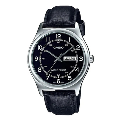 Reloj Casio Mtpv006l-1b2udf Cuarzo Unisex Color De La Correa Mtp-v006l-1b2 Plateado Negro