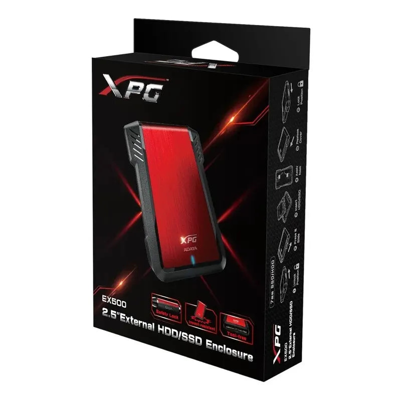 Carry Disk De 2.5  Adata Usb 3.1 Aex500u3-crd Color Rojo
