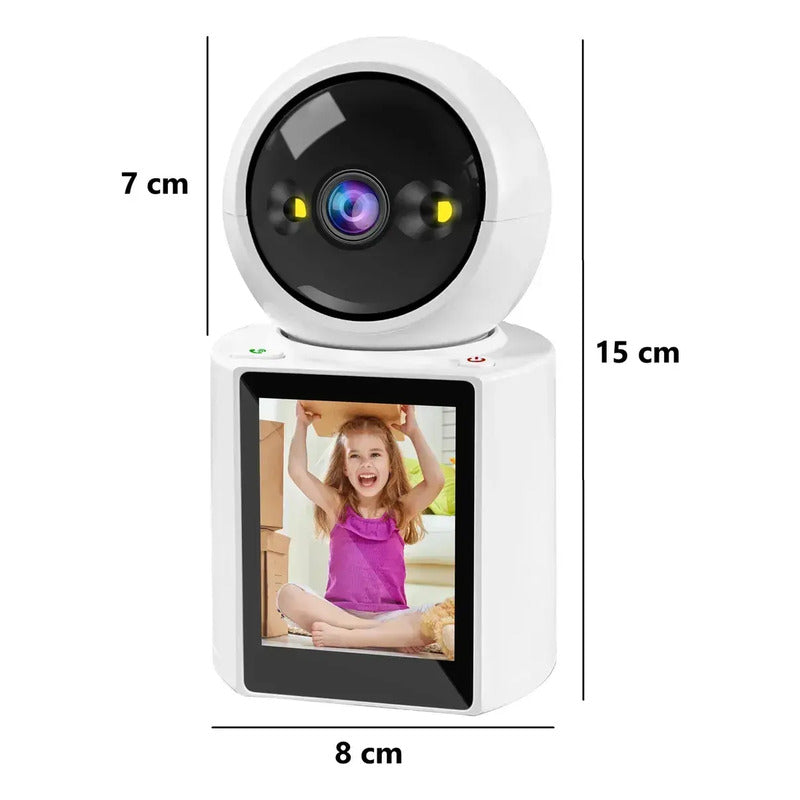 Cámara Seguridad Con Monitor Con Audio Y Videollamada 360 Blanco