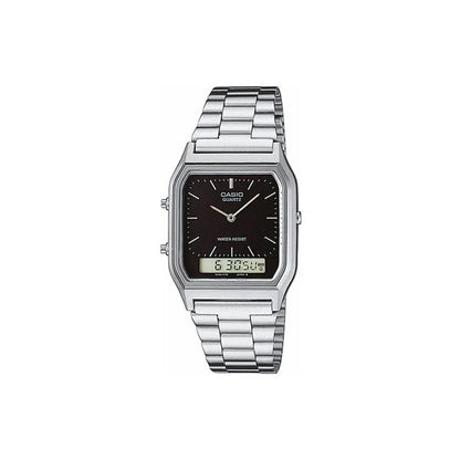 Reloj Casio Unisex Aq-230a-1dmq/relojeria Violeta Plata Plateado