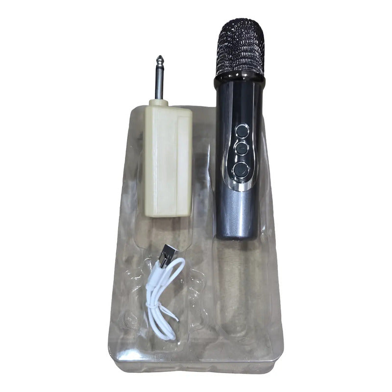 Microfono Inalambrico Recargable Receptor Gris Oscuro