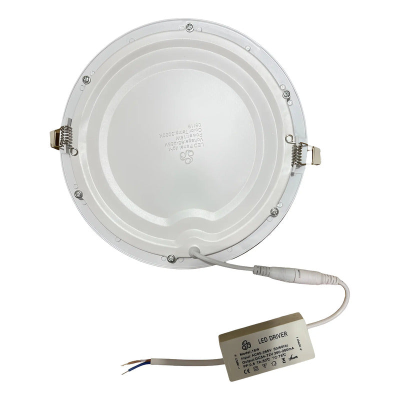 Foco Panel Led Embutido 18 W 3000k, 1530lm, 21cm Blanco Cálido