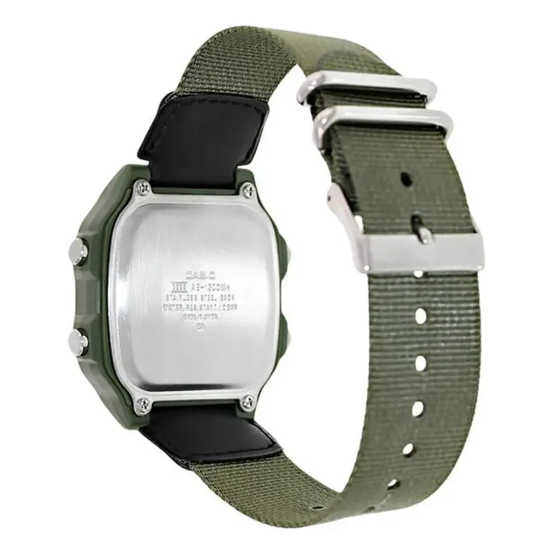 Reloj Pulsera Digital Casio Ae-1200whb-3b Con Correa De Tela Color Negro/verde - Fondo Negro