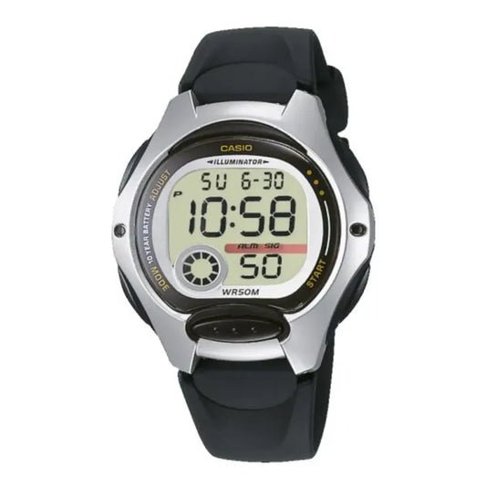 Reloj Pulsera Digital Casio Lw-200-1av Con Correa De Resina Color Negro - Fondo Gris - Bisel Negro/gris