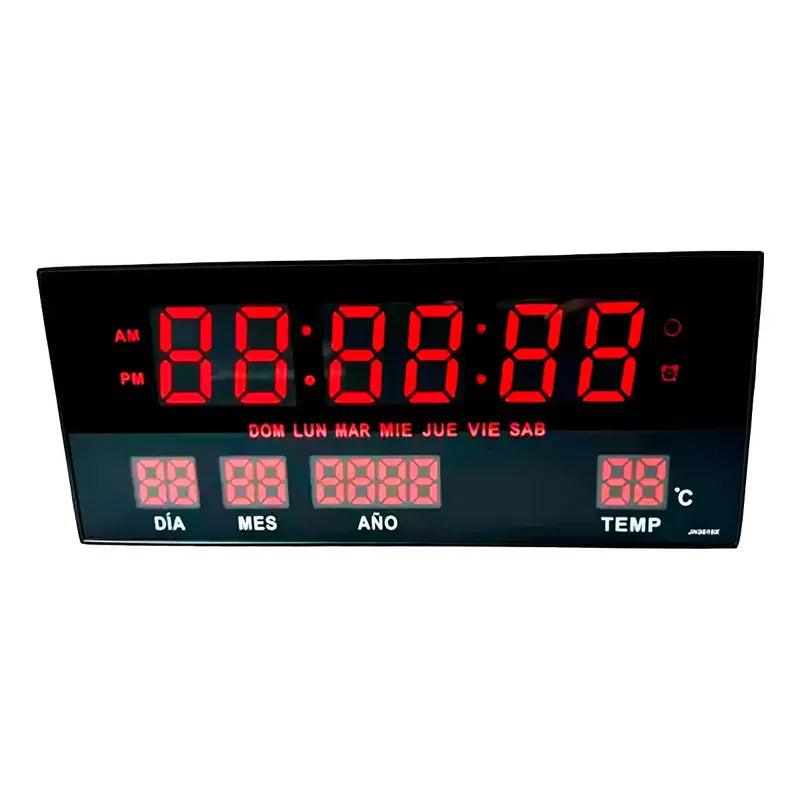 Reloj Digital Con Luz Led De Pared Hogar Temperatura Jh3615n Negro
