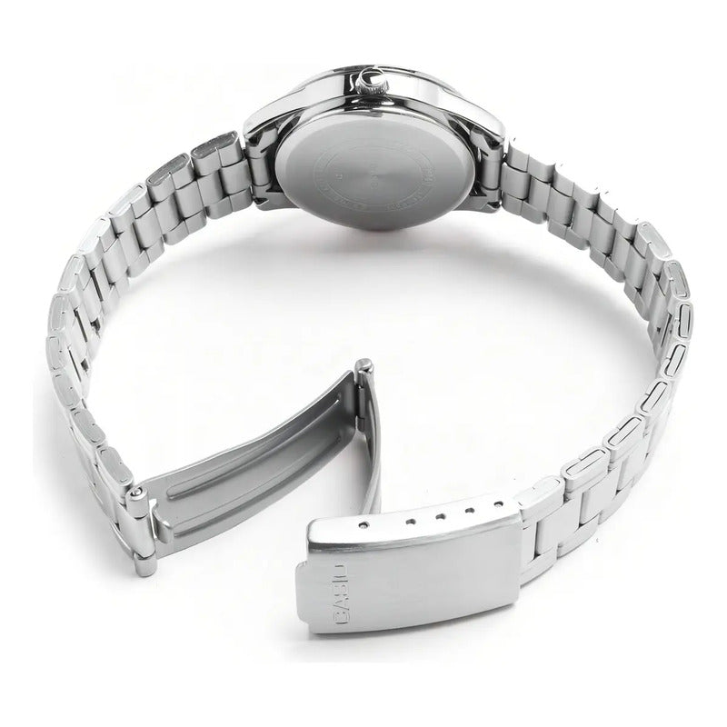 Reloj Casio Mujer Modelo Ltp-v005d-1b Plateado Plata Negro