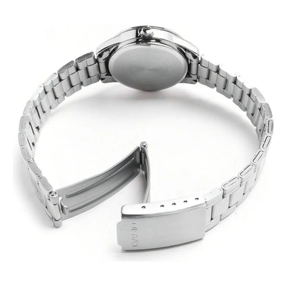 Reloj Casio Mujer Modelo Ltp-v005d-1b Plateado Plata Negro