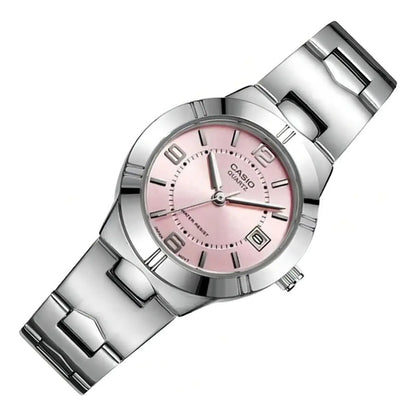 Reloj Casio Ltp-1241d-4a Mujer Plateado Rosa