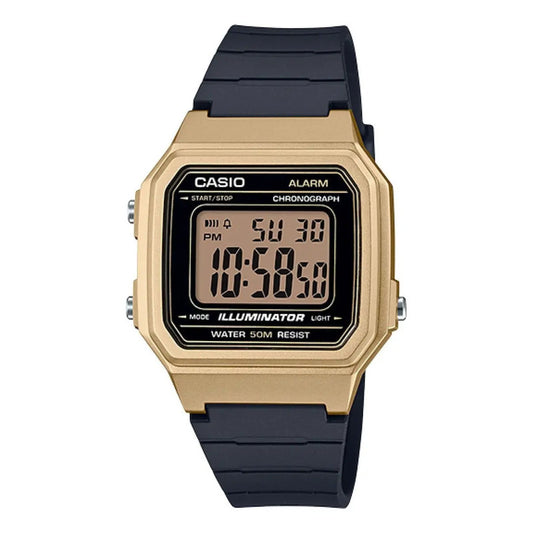 Reloj Casio W217hm-9avdf Cuarzo Unisex Color De La Correa Negro Dorado Ámbar