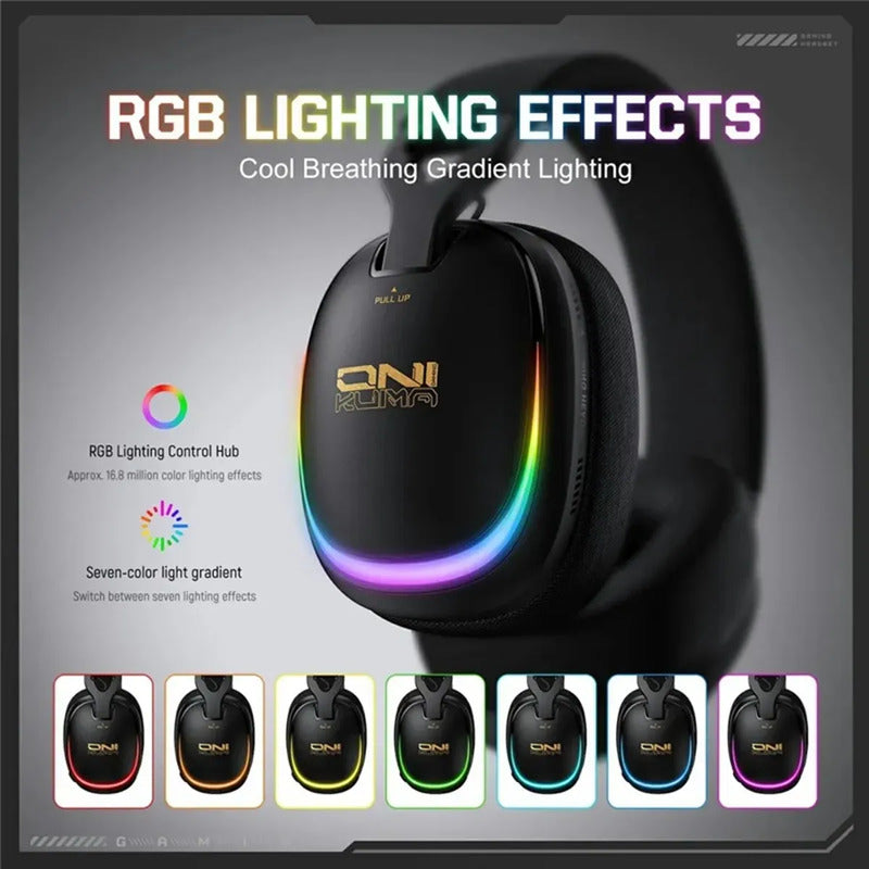 Auriculares Gaming Gt805 Inalámbricos ,4 Modos 2 En 1 Dongle Negro