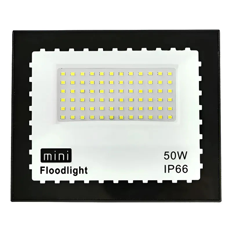 Foco Reflector Led Floodlight 50w Luz Fría Negro Blanco Frío