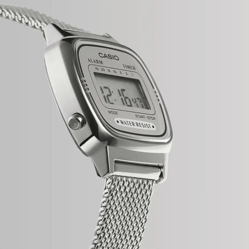 Reloj Casio Digital Dama / La-670wem-7 Plateado