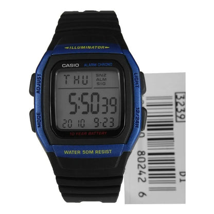 Reloj Casio W-96h-2av Cuarzo Hombre Negro Azul Plateado