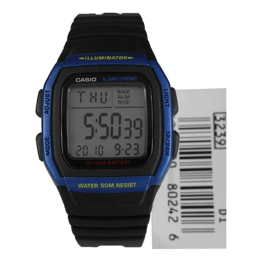 Reloj Casio W-96h-2av Cuarzo Hombre Negro Azul Plateado