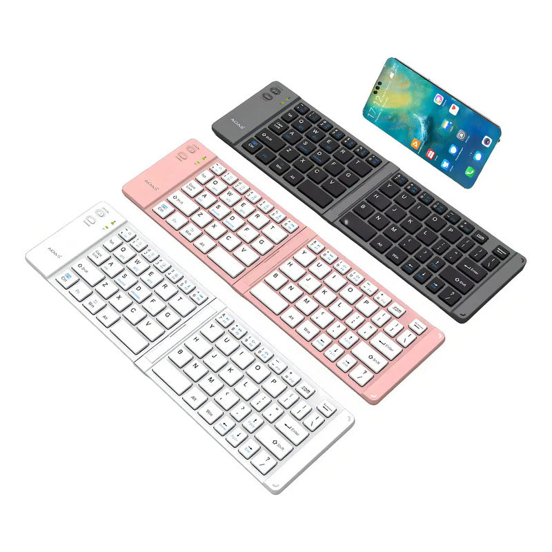 Mini Teclado Plegable Bluetooth Meidimake Mk-1007 Blanco Qwerty Portátil Inglés Internacional
